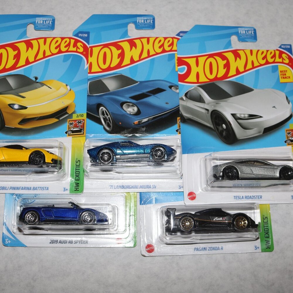 Hot Wheels Exotics lot of 5 all new
